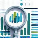 Illustration von Datenanalyse und Diagrammen.